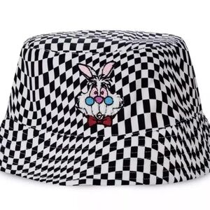 Disney Alice in Wonderland Checkered Bucket Hat with Rabbit Design